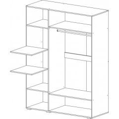 Шкаф 3-х створчатый Ненси 1500 (Венге/Белый глянец) в Ишиме - ishim.mebel24.online | фото 2