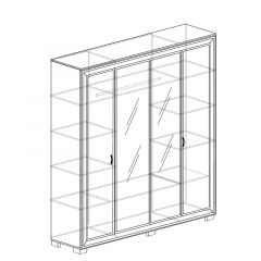 Шкаф 4-дверный со стеклом №367 Афины в Ишиме - ishim.mebel24.online | фото 2