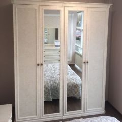 Шкаф 4-х створчатый (1+2+1) с зеркалом Афина (крем корень) в Ишиме - ishim.mebel24.online | фото 2