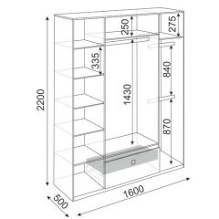 Шкаф 4 двери Глэдис М24 (ЯШС/Белый) в Ишиме - ishim.mebel24.online | фото 3