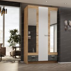 Шкаф Адель 1200 (дуб вотан/белый глянец) в Ишиме - ishim.mebel24.online | фото