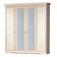 Шкаф для одежды 4-дверный №814 Парма кремовый белый в Ишиме - ishim.mebel24.online | фото