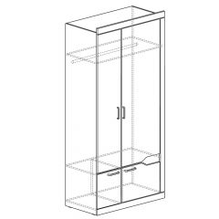 Шкаф для платья и белья 2-дв № 318 Ронда в Ишиме - ishim.mebel24.online | фото 2