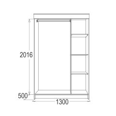 МИРАЖ 11 (1300) Шкаф для платья и белья в Ишиме - ishim.mebel24.online | фото 2
