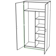 Шкаф двухдверный распашной в Ишиме - ishim.mebel24.online | фото