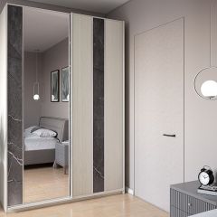 Шкаф-купе 1300 серии SILVER S3+S4+B2+PL4 (2 ящика+F обр.штанга) профиль «Серебро» в Ишиме - ishim.mebel24.online | фото