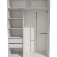Шкаф-купе 1300 серии SILVER S3+S4+B2+PL4 (2 ящика+F обр.штанга) профиль «Серебро» в Ишиме - ishim.mebel24.online | фото 2