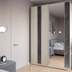 Шкаф-купе 1300 серии SILVER S4+S3Z+B2+PL1 (2 ящика+1 штанга) профиль «Серебро» в Ишиме - ishim.mebel24.online | фото