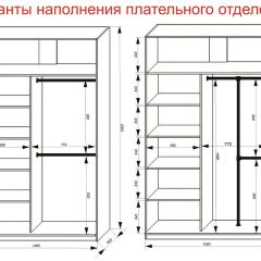 Шкаф-купе 1400 серии SOFT D8+D2+B2+PL4 (2 ящика+F обр.штанга) профиль «Графит» в Ишиме - ishim.mebel24.online | фото 7