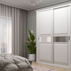 Шкаф-купе 1500 серии NEW CLASSIC K2+K2+B2+PL2(2 ящика+1 штанга+1 полка) профиль «Капучино» в Ишиме - ishim.mebel24.online | фото