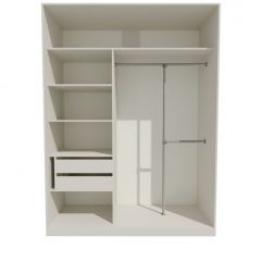Шкаф-купе 1500 серии NEW CLASSIC K4+K4+B2+PL4 (2 ящика+F обр. штанга) профиль «Капучино» в Ишиме - ishim.mebel24.online | фото 2