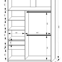 Шкаф-купе 1600 серии SOFT D8+D2+B2+PL4 (2 ящика+F обр.штанга) профиль «Графит» в Ишиме - ishim.mebel24.online | фото 2