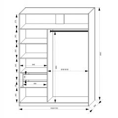 Шкаф-купе 1700 серии NEW CLASSIC K3+K3+B2+PL1 (2 ящика+1 штанга) профиль «Капучино» в Ишиме - ishim.mebel24.online | фото 3