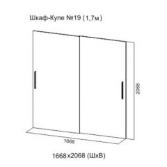 Шкаф-купе №19 Серия 3 Квадро (1700) Ясень Анкор светлый в Ишиме - ishim.mebel24.online | фото 5