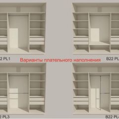 Шкаф-купе 2100 серии SOFT D5+D4+D5+B22+PL3 (по 2 ящика лев/прав+2штанги) профиль «Графит» в Ишиме - ishim.mebel24.online | фото 5