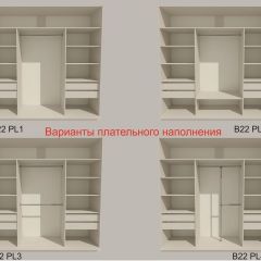 Шкаф-купе 2100 серии SOFT D5+D5+D5+B22+PL4 (по 2 ящика лев/прав+2штанги) профиль «Графит» в Ишиме - ishim.mebel24.online | фото 4