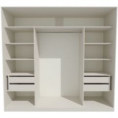 Шкаф-купе 2150 серии NEW CLASSIC K6Z+K1+K6+B22+PL1 (по 2 ящика лев/прав+1 штанга) профиль «Капучино» в Ишиме - ishim.mebel24.online | фото 2