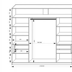Шкаф-купе 2150 серии NEW CLASSIC K6Z+K1+K6+B22+PL1 (по 2 ящика лев/прав+1 штанга) профиль «Капучино» в Ишиме - ishim.mebel24.online | фото 3