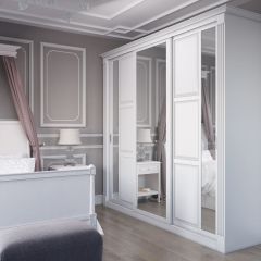 Шкаф-купе 2150 серии NEW CLASSIC K6Z+K1+K6+B22+PL2(по 2 ящика лев/прав+1 штанга+1 полка) профиль «Капучино» в Ишиме - ishim.mebel24.online | фото 1