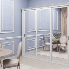 Шкаф-купе 2450 серии NEW CLASSIC K1+K1+K1+B22+PL4 (по 2 ящика лев/прав+F обр.штанга) профиль «Капучино» в Ишиме - ishim.mebel24.online | фото 1