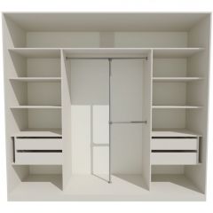 Шкаф-купе 2450 серии NEW CLASSIC K1+K1+K1+B22+PL4 (по 2 ящика лев/прав+F обр.штанга) профиль «Капучино» в Ишиме - ishim.mebel24.online | фото 2