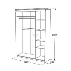Шкаф-купе 3-х дверный Ольга-13 (1500) в Ишиме - ishim.mebel24.online | фото 2