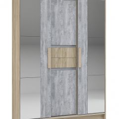 Шкаф-купе Эдем 1.5 (Дуб Крафт серый/Бетонный камень) двери ЛДСП вставка зеркало в Ишиме - ishim.mebel24.online | фото 1
