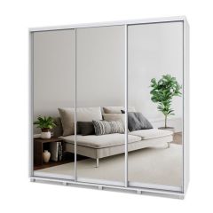 МАРТИН Шкаф-купе с зеркалами Анкор светлый (2200*450) М423 в Ишиме - ishim.mebel24.online | фото