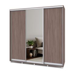 МАРТИН Шкаф-купе с зеркалом Шимо темный (2200*450) М422 в Ишиме - ishim.mebel24.online | фото