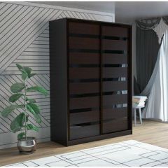 Шкаф-купе ПШ-2.9 1500 Фасад ВСТАВКА МДФ | СТЕКЛО (Венге/Стекло черное) в Ишиме - ishim.mebel24.online | фото