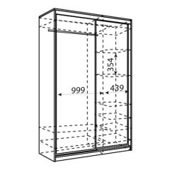 Шкаф-купе Рене 1500 вариант 7 (Тройной ЛДСП/Тройной ЛДСП) в Ишиме - ishim.mebel24.online | фото 2