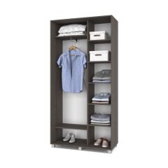РОЛАНД Шкаф-купе с зеркалами Анкор темный (450*1100) Р413 в Ишиме - ishim.mebel24.online | фото 3