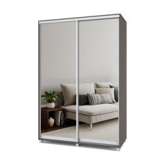 РОЛАНД Шкаф-купе с зеркалами Анкор темный (450*1500) Р453 в Ишиме - ishim.mebel24.online | фото 2