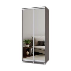 РОЛАНД Шкаф-купе с зеркалами Анкор темный (600*1000) Р603 в Ишиме - ishim.mebel24.online | фото 1