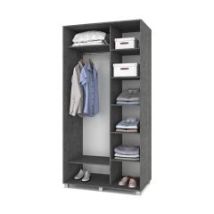 РОЛАНД Шкаф-купе с зеркалами Камень темный (600*1100) Р613 в Ишиме - ishim.mebel24.online | фото 2