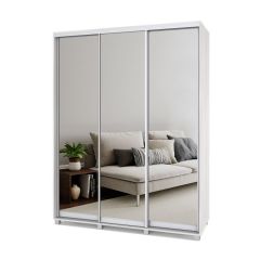 РОЛАНД Шкаф-купе с зеркалами Шимо светлый (450*1700)  Р473 в Ишиме - ishim.mebel24.online | фото