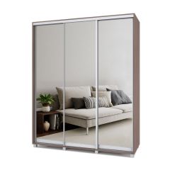 РОЛАНД Шкаф-купе с зеркалами Шимо темный (450*1800) Р483 в Ишиме - ishim.mebel24.online | фото