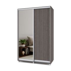 РОЛАНД Шкаф-купе с зеркалом Анкор темный (600*1400) Р642 в Ишиме - ishim.mebel24.online | фото
