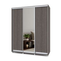 РОЛАНД Шкаф-купе с зеркалом Анкор темный (600*1800) Р682 в Ишиме - ishim.mebel24.online | фото