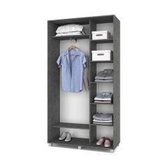 РОЛАНД Шкаф-купе с зеркалом Камень темный (450*1200) Р422 в Ишиме - ishim.mebel24.online | фото 2