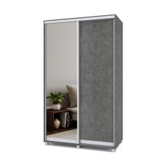 РОЛАНД Шкаф-купе с зеркалом Камень темный (450*1300) Р432 в Ишиме - ishim.mebel24.online | фото 2