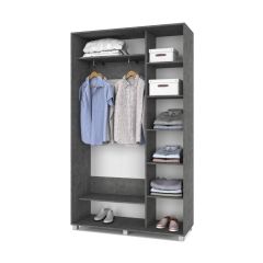 РОЛАНД Шкаф-купе с зеркалом Камень темный (450*1300) Р432 в Ишиме - ishim.mebel24.online | фото 3