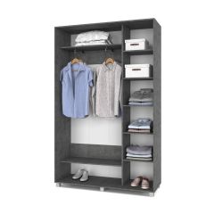 РОЛАНД Шкаф-купе с зеркалом Камень темный (450*1400) Р442 в Ишиме - ishim.mebel24.online | фото 3