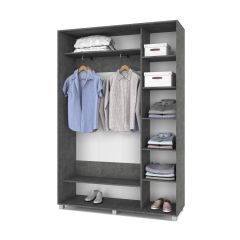 РОЛАНД Шкаф-купе с зеркалом Камень темный (450*1500) Р452 в Ишиме - ishim.mebel24.online | фото 3