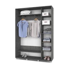 РОЛАНД Шкаф-купе с зеркалом Камень темный (450*1600) Р462 в Ишиме - ishim.mebel24.online | фото 3