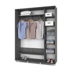 РОЛАНД Шкаф-купе с зеркалом Камень темный (450*1700) Р472 в Ишиме - ishim.mebel24.online | фото 2