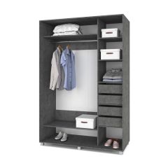 РОЛАНД Шкаф-купе с зеркалом Камень темный (600*1400) Р642 в Ишиме - ishim.mebel24.online | фото 4