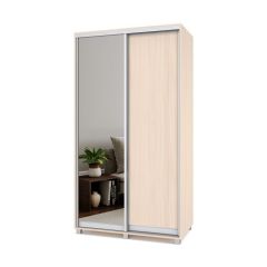 РОЛАНД Шкаф-купе с зеркалом Млечный дуб (450*1200) Р422 в Ишиме - ishim.mebel24.online | фото