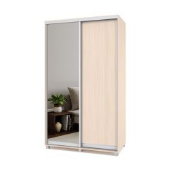 РОЛАНД Шкаф-купе с зеркалом Млечный дуб (450*1300) Р432 в Ишиме - ishim.mebel24.online | фото 2