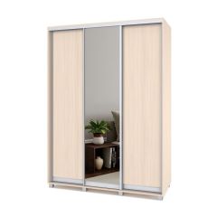 РОЛАНД Шкаф-купе с зеркалом Млечный дуб (600*1700)  Р672 в Ишиме - ishim.mebel24.online | фото